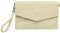Caspar Elegante Leder Clutch Abendtasche aus samtweichem Nappaleder Damen Umhängetasche - PREMIUM LINE - Modell No.322 - Made in Italy, Farbe:beige, Accessoires:One Size