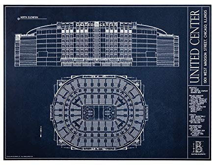 United Center Blueprint Stil Druck (ungerahmt, 45,7 cm H x 61 cm B)