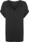 WearAll Women's New Plus Size Womens Short Turn Up Sleeve Baggy Plain Top Ladies V-Neck T-Shirt - Black - 20-22