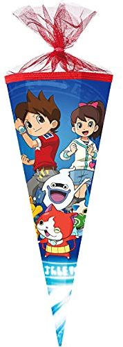 Schultüte - Yo-Kai Watch - 85 cm - eckig - Tüllabschluß - Zuckertüte - Nestler - mit/ohne Kunststoff Spitze - für Jungen & Mädchen - Yo Kai/Comic Figu..
