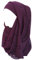 Lina & Lily Chiffon Hijab Kopftuch Schal mit Blumen und Perlen für muslimische Frauen (Dunkelviolett)
