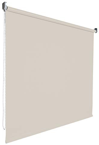 Kettenzugrollo Seitenzugrollo Tür Fenster Rollo Vorhang 14 Farben Breite 62 bis 202 cm Länge 180 cm lichtdurchlässig halbtransparent Metall Träger Wandmontage Deckenmontage (172 x 180 cm / Beige)