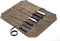 QEES Chef's Knife Roll Bag with 7 Slots, Waxed Canvas Chefs Knife Case, Tool Roll Bag, Blade Storage Case, Khaki (Khaki)