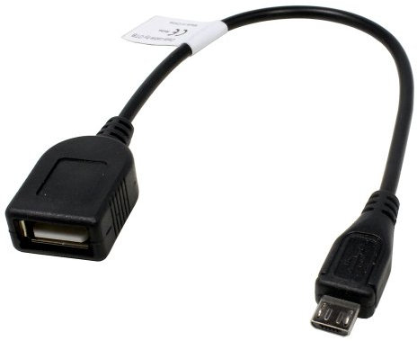 OTG Adaptateur câble Compatible avec Samsung Galaxy J3 2017 Duos, Micro USB vers USB, env. 15cm, pour Le Transfert Direct de Photos, de vidéos et d'autres contenus sur Une clé USB sans PC