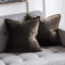 MIULEE 2er Set Samt Kissenbezug Flansch Kissenhülle Dekorative Sofakissen Dekokissen Umwickelte Kante Kissenbezüge Zierkissenbezug für Sofa Wohnzimmer Schlafzimmer 50x50 cm Dunkle Taupe
