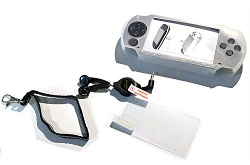 PowerGames Protector Kit für PSP Silikonhülle + Displayschutzfolie + Kopfhörer + Band