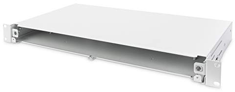 DIGITUS LWL Spleißbox - Glasfaser Patch-Panel - 19-Zoll 1HE - Unbestückt & Ohne Blende - Grau