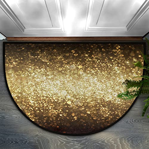 Fußmatte mit Aufschrift The Stars Are Shining In Gold, halbrund, rutschfeste Gummi-Rückseite, strapazierfähig, für den Innen- und Außenbereich, Eingangsbereich, Schmutzfangmatte