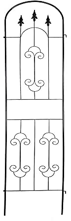 ksamwjf 86x 19 großes Gartengitter Pflanzenstützdraht Gitter Reseau Panel Pfahlzaun, rostfreies schwarzes Eisen Pflanzengitter für Kletterpflanzen, Reben Vining Blumen Efeu Rosen Clematis