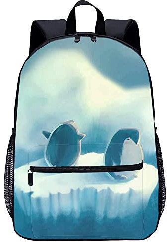 Erwachsene Kinderrucksack Niedlicher Pinguin Erwachsener Rucksack Geeignet für Outdoor-Schule-Familien-Reiserucksack (45x30x15cm) 3D-gedruckter Rucksack
