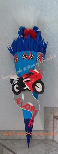 Bastelset Motorrad türkis-blau-rot