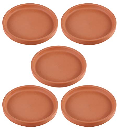DOITOOL 5pièces Plateau Saucisse De Fleurs Terre Cuite De Soucoupes Imperméables pour Pots De Plantes pour Intérieur Et Extérieur