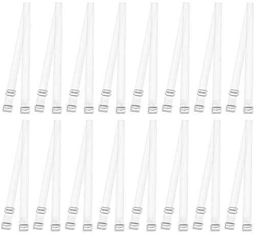 Karjiaja 8 Paare Durchsichtige BH-Träger Transparent BH Durchsichtige Träger rutschfeste BH Träger Ersatz Ersatzträger BH Unsichtbare Klare BH Träger Weiche Transparente Ersatz BH mit Metallhaken
