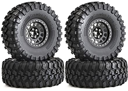Pmkvgdy 4 STÜCKE 135Mm Metall 2.2 Beadlock Felge Reifen Satz für 1/10 RC Crawler Axial SCX10 Wraith Capra TRX4 D90,B