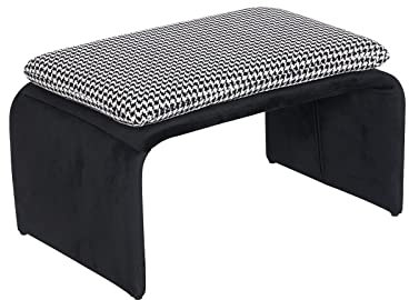 HTI living Hocker Vance mit Muster Fußbank Polsterhocker Hahnentritt Schwarz-Weiß