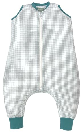 molis&co - Baby Schlafsack mit Füßen - Ideal für Frühling und Herbst - Babyschlafsack mit Füßen 1 tog - Leicht gepolstert - 100% Baumwolle (Oeko-TEX 100), Premium Qualität - Adriatic Check (70 cm)