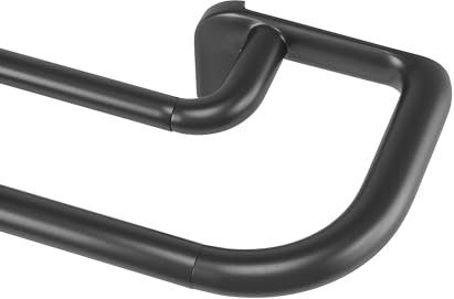 Umbra Twilight Doppel Gardinenstange, Ausziehbare Vorhangstange mit Abgerundeten Enden für ideale Raumabdunkelung, 167-365 cm, Schwarz