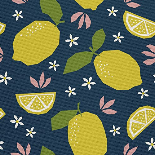 HEKO PANELS Stoff Oxford Wasserdichte Meterware Canvas-Stoff Polyester Stoff Zum Nähen Nähstoffe Dekostoffe Wasserabweisend Blickdicht Zitronen 1 Meter 155 x 100 cm