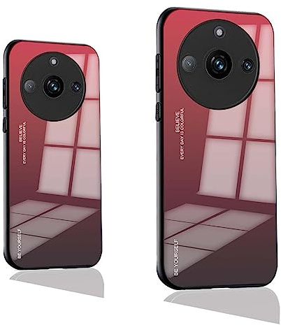 PEIYE Funda para Realme 11 Pro+ (Plus)/ Realme 11 Pro 5G, Carcasa de Silicona Suave TPU y Vidrio Templado Resistente a Golpes y Arañazos con Parte Posterior de Vidrio Degradado con Estilo -5