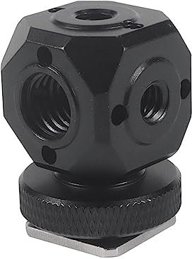NovelGoal Screw Hole Bracket Magic Cubic Mount Adapter 1/4 3/8 Compatible with GoPro DSLR Cameras Cage Flash Microphone Monitor Tripod Bracket (Cold Shoe Cube E)