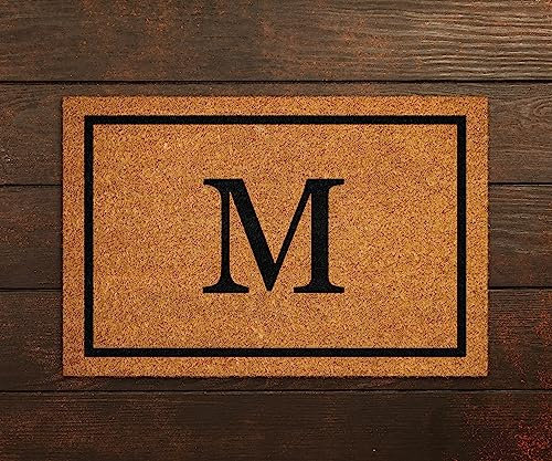 Fußmatte mit Initialen-Motiv, Familien-Fußmatte, Nachname, Initiale, Fußmatte, rutschfeste Eingangsteppiche für Haustür, Innen- und Außenbereich, Veranda, 50 x 80 cm