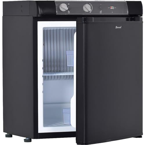 Smad Gas Fridge, 3 Way Fridge for Motorhome, Caravan, RV, Cabin, Off-grid, 0dB Silent, 40L Black,Propane 12V 240V