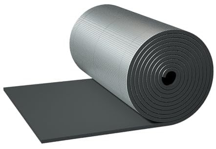 Vapour Barrier & Waterproof Thermal Insulation Aluminium Foil Membrane, Safe & Durable Insulation Cotton, Length 1-10m Optional, Cuttable for Roofs, Floors, Lofts (1x1m/3.3x3.3ft, 5mm Thick)