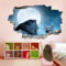 3D Wandtattoo Wanddurchbruch, Löwe Und Leopard Durchbruch Wandaufkleber für Kinderzimmer, sticker für Wohnzimmer, Mond Vinyl Wandsticker, Wandbild Junge Mädchen Schlafzimmer 110x70cm