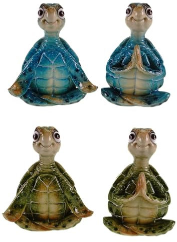 formano 4er Set Dekofigur Yoga Schildkröte Harry - Polyresin 15 cm