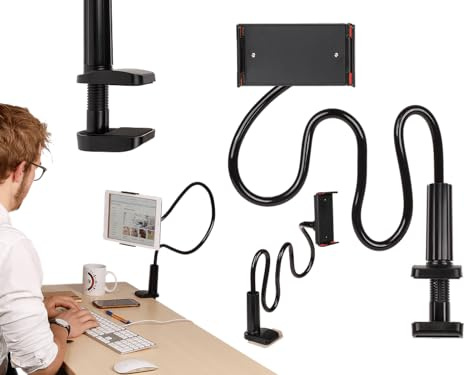 Out of the blue Telefon- & Tablet-Halter mit flexiblem Arm – 110 cm Flex-Halterung mit 360° Kugelgelenk – stabile Tischklemme für Smartphone & Tablet, ergonomisch & freihändig