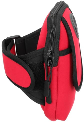 Homoyoyo Brazalete Deportivo para Móvil Bolsa de Brazo Deportivo bolsitos para moviles Exterior Brazalete Bolsa de Gimnasio Carcasa de telefono Hombres y Mujeres Neopreno Rojo