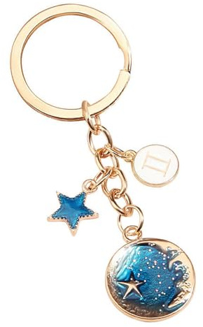 AMOR SPES Schlüsselanhänger mit zwölf Sternbildern, 12 Sternbilder, Geburtstagsgeschenke für Frauen und Männer, Gemini, One size