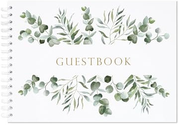 Manta Makes guestbook, wedding guest book for wedding day, reception wedding decor, wedding books for guests to sign, wedding scrapbook keepsake (Eucalyptus A4)