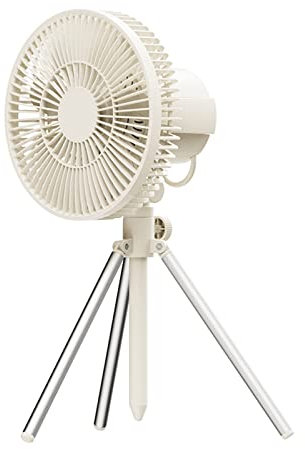 AGONEIR Ventilador de techo portátil de 5 velocidades, 10000 mAh, con luz LED, recargable, con control remoto, ventilador de camping con LED