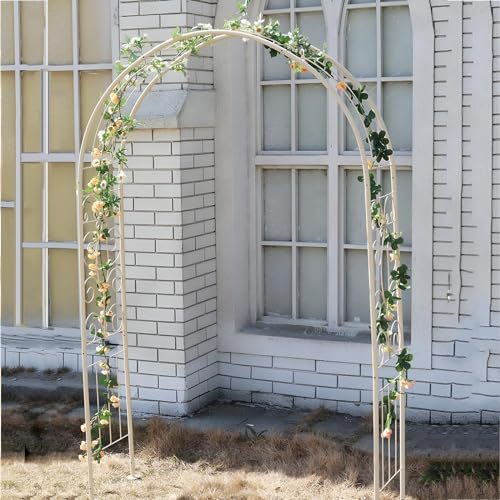IRUGS Rosenbogen Metall Torbogen für Kletterpflanzen Jasmin Bogen für die Hochzeitszeremonie Geeignet für Garten Rasen Innenhof Kletterpflanzen Rosen Blumen Wetterfest stabil stark W×H 1.2x2.2m