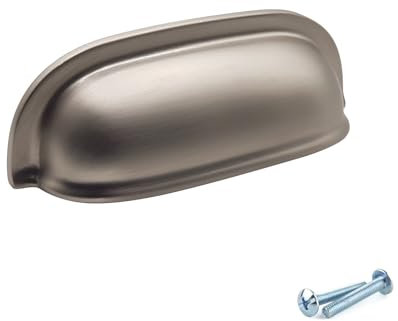 M4TEC Cup Kitchen Cupboard Door Handles, Kitchen Cabinet Door Handles, and Drawers, Bedroom Furniture Brushed Nickel Pull Handles - VG5 Series: 64 mm