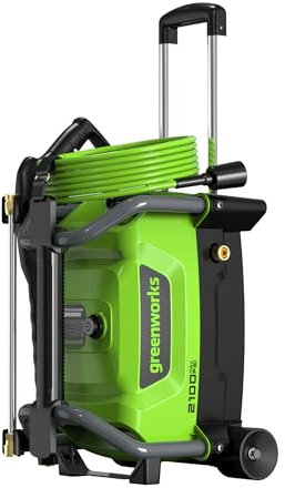 Greenworks 2100 PSI (SGS Certified) 1.2 GPM Compact Electric Pressure Washer (Compact, Telescoping Handle, 25 FT Hose, 35 FT GFCI Power Cord)