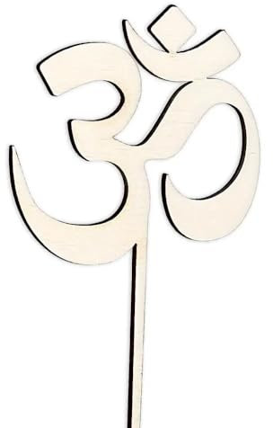 Cake Topper OM aus Holz – Ideale Tortendeko für Meditation, Yoga & spirituelle Anlässe, buddhistisches Glückssymbol, für Yoga-Freunde und Meditierende, Größe 15x7,5cm, für Training & Meditation