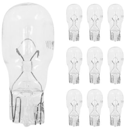 cyclingcolors 10x Glühbirne glühlampe 12V 10W T13 W2.1x9.5D glassockel lampe wedge auto motorrad moped roller kennzeichenbeleuchtung rückfahrlicht blinker, transparent