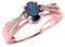 Joyara Elegant 14 Karat Rotgold Diamant und Blau Saphir Proposal Verlobungsring 56 (17.8)