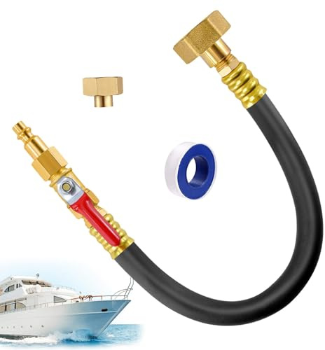 Generic 3/4-Zoll Gartenschlauchhahnadapter für Wohnmobile - Winterisierungsset mit Absperrventil und Luftkompressor-Schnellanschlussstecker
