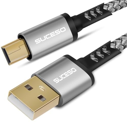 SUCESO Câble Mini USB Câble USB 2.0 Type A vers mâle Mini B Charge et Sync Compatible avec GPS Garmin Blue Yeti Manette PS3 Dash Cam Hero 4/3+ Canon Nikon Disque Dur Calculatrice Ti-84 Lecteur MP3-1M