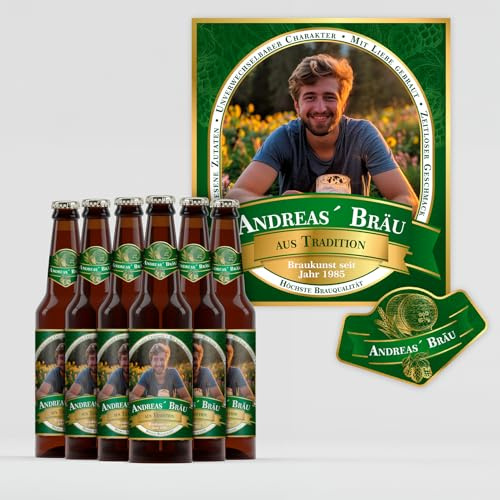 Yabaduu personalisierbare Bieretiketten selbstklebende Aufkleber für Bierflaschen Flaschenetiketten Geschenk für Geburtstag Hochzeiten Partys Sticker wasserfest Y077 (6 Stück, 01 Pils Grün)