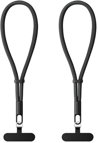 HOTUT Dragonne de téléphone Portable, 2 pièces chaîne de téléphone Portable Universelle pour Tous Les Smartphones avec Patch Universel, lanière de téléphone Portable en Nylon réglable