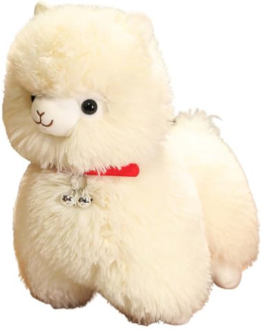 Alpaka Kuscheltier, Stand Alpaka Plüschtier, Stofftier Aus Weichem Plüsch, Niedliches Plüschtier Für Kinder Mädchen Jungen (25cm,Weiß)