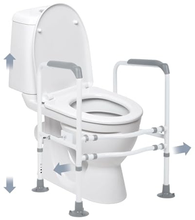 Höhenverstellbare Aufstehhilfe Toilette, Rutschfeste WC Aufstehhilfe für Senioren, Max. Belastbar 150kg​