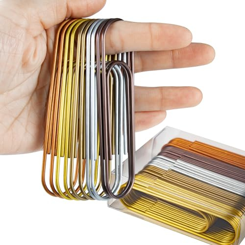 photway Lot de 40 trombones en métal multicolores de 100 mm pour bureau, école, documents