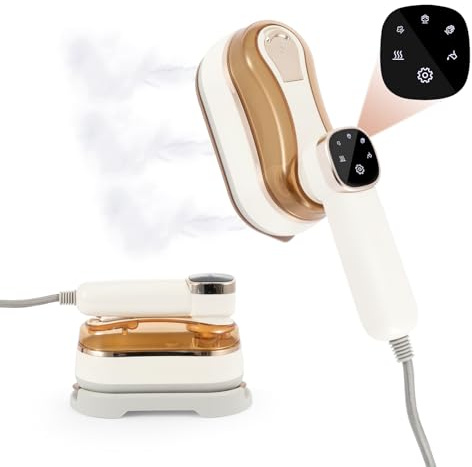 Travel Steamer Portable Travel Steam Iron Handheld LCD Screen Mini Steam Generator for Clothes 20S Fast Heating 3 Steam Levels Output Garment for Travel Home Small Spaces