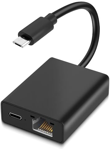 Ethernet Adapter für Fire TV Stick, Micro USB auf RJ45 Ethernet Netzwerk Adapter kompatibel mit 4K Fire Stick, Chromecast, Google Home Mini und weiteren Streaming TV Sticks bis zu 100 Mbps
