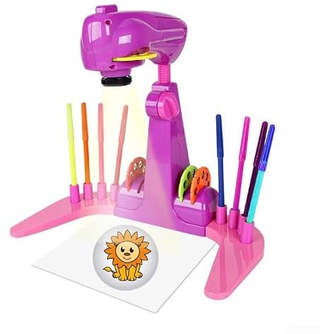 Opatiny Art Projector for Kids with 32 Slides & Brushes - Optical Drawing Board Light Box for Sketching(Blue)